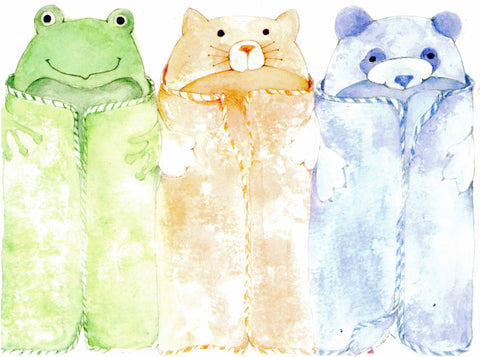 BABY ANIMAL TOWELS - BLANK STOCK INVITATION