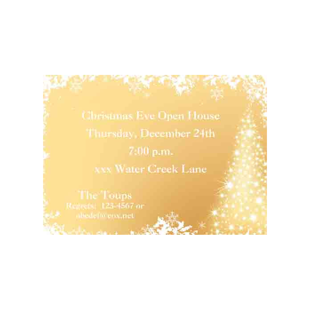 SHIMMER GOLD & WHITE TREE CUSTOM INVITATION
