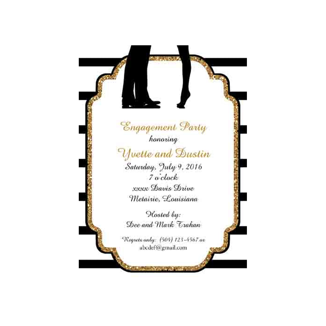SILHOUETTE OF COUPLE'S FEET CUSTOM INVITATION