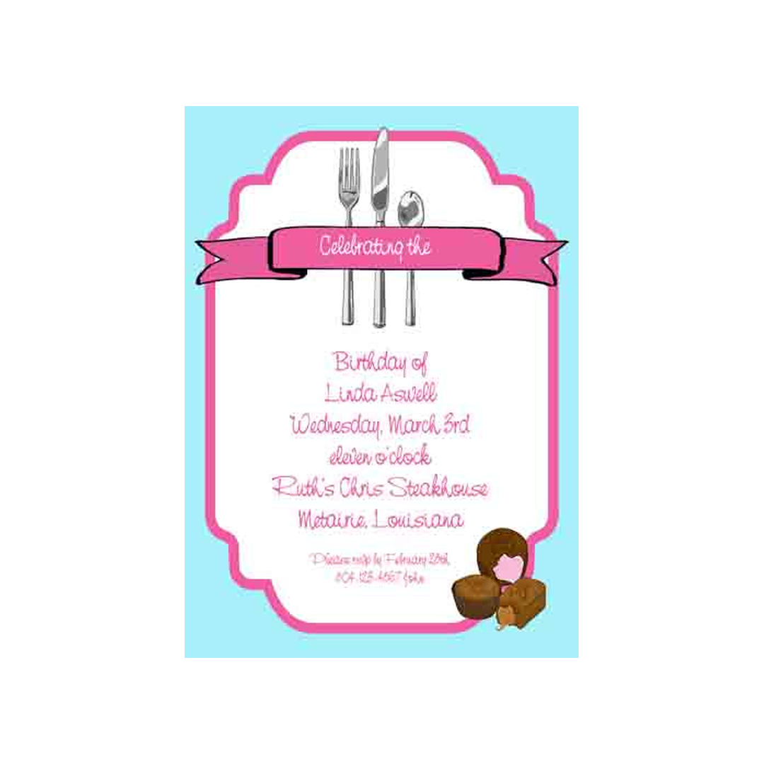 SILVERWARE AND CHOCOLATES CUSTOM INVITATION