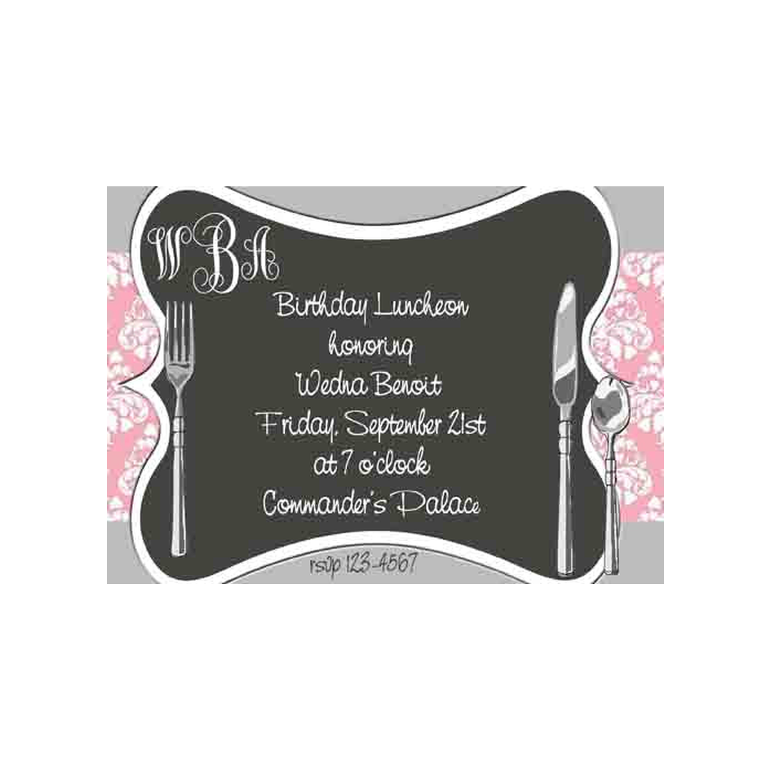 SILVERWARE PLACE SETTING CUSTOM INVITATION
