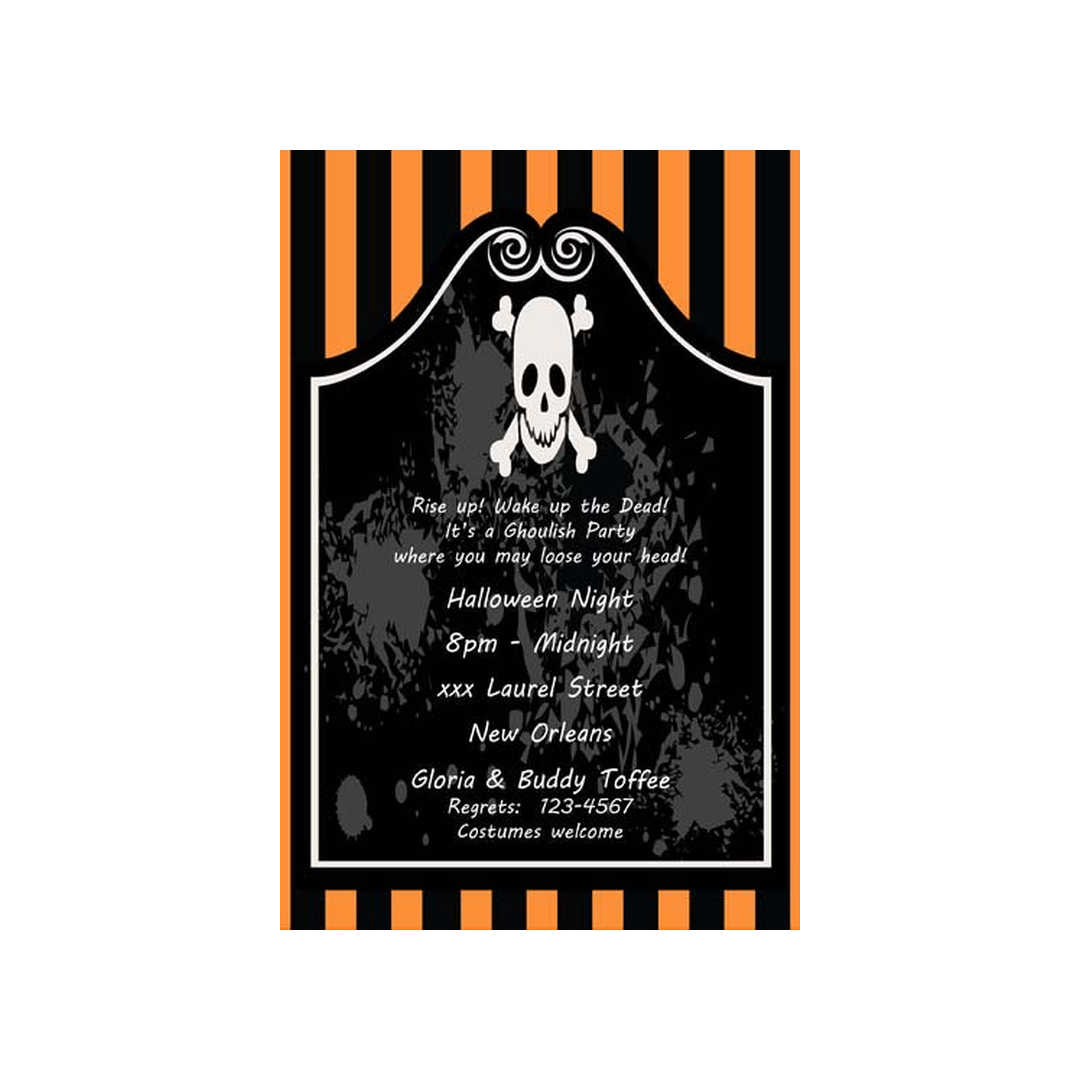 SKULL HALLOWEEN PARTY CUSTOM INVITATION