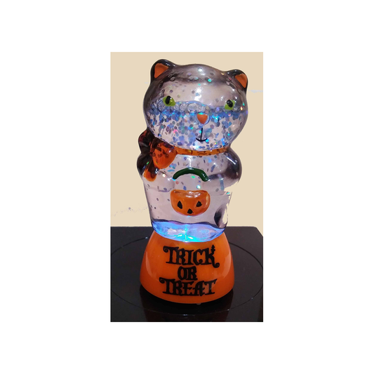 SMALL LIGHT UP CAT WATER GLOBE