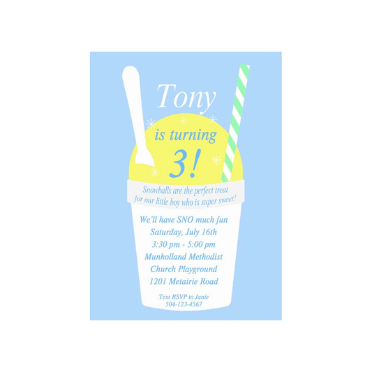 SNOWBALLS CUSTOM INVITATION