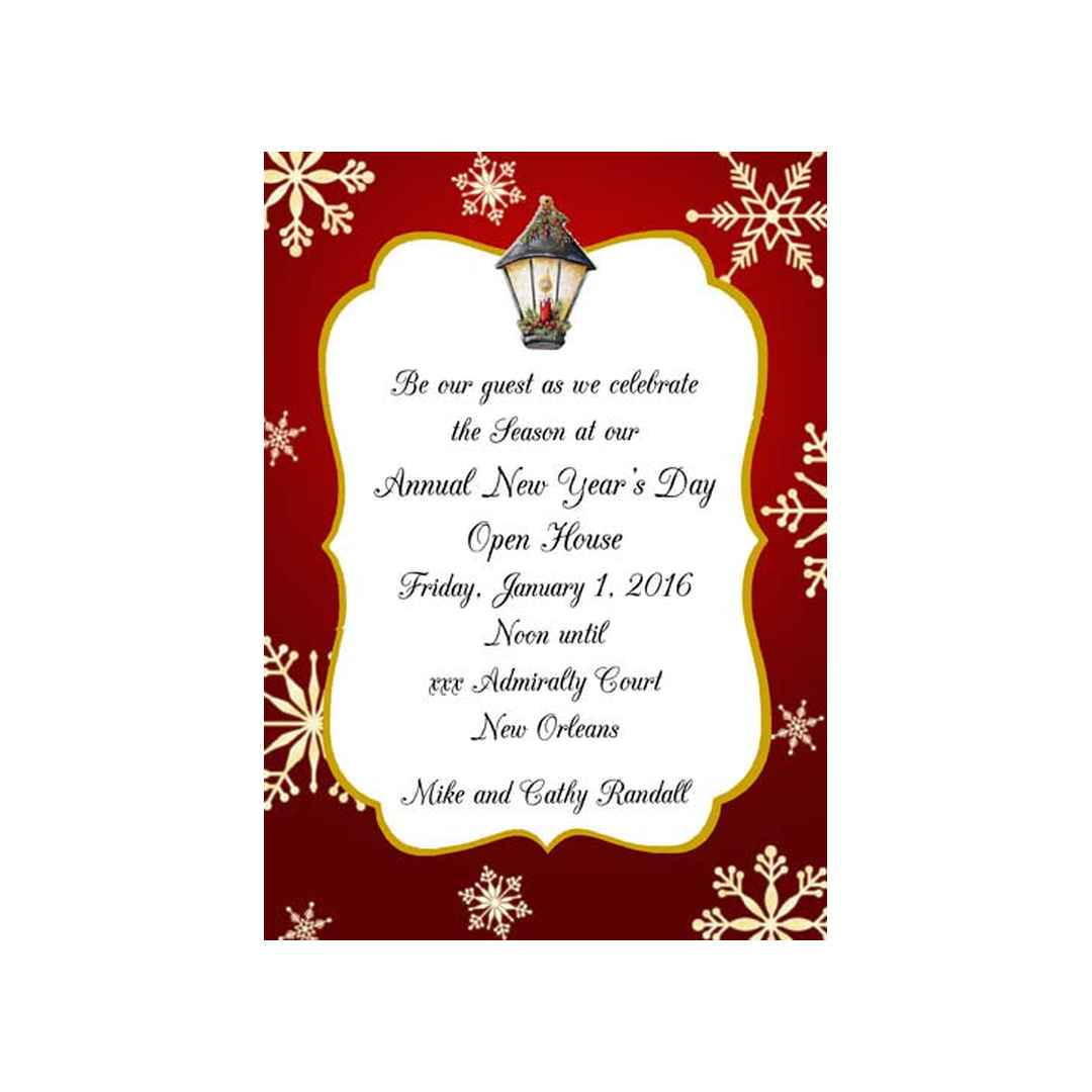 SNOWFLAKES AND STREET LAMP CUSTOM INVITATION