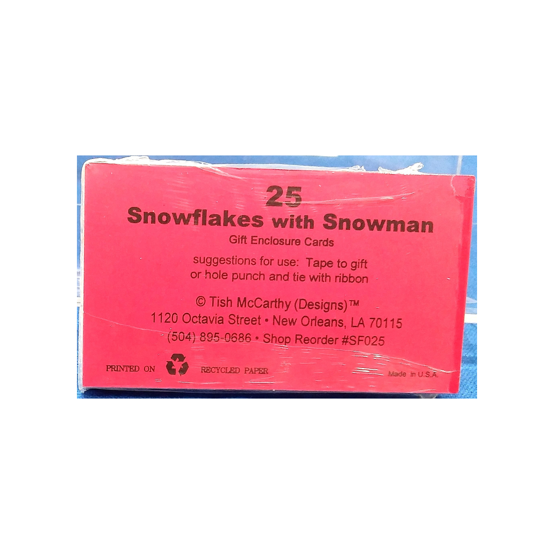 SNOWFLAKES WITH SNOWMAN GIFT ENCLOSURE