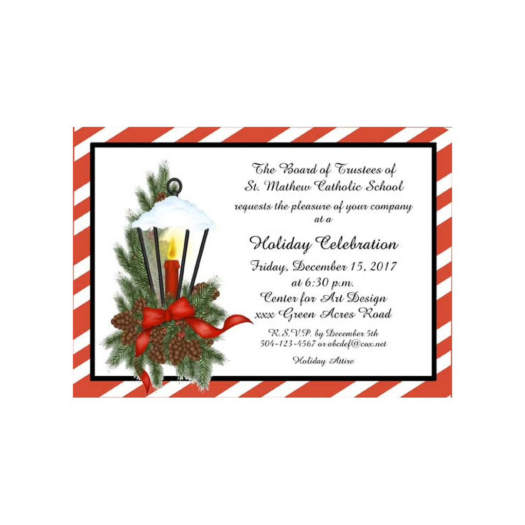 SNOW TOPPED LAMPPOST CUSTOM INVITATION