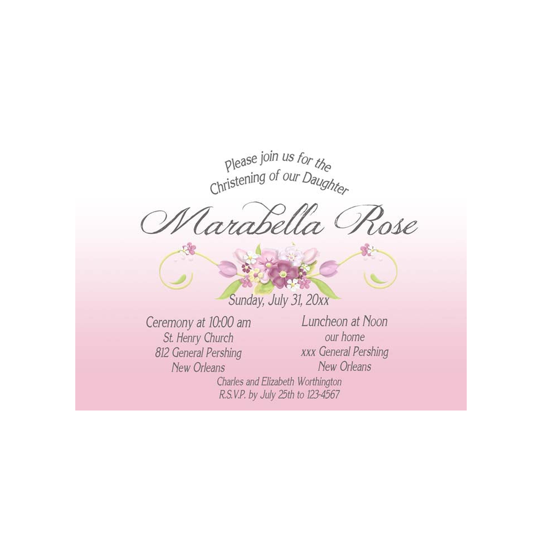 SPRING FLORAL NON-DENOMINATIONAL CUSTOM INVITATION