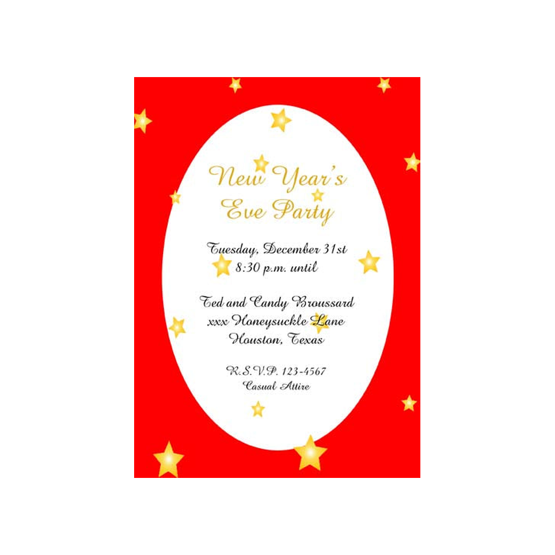 STARS AND OVAL FRAME CUSTOM INVITATION