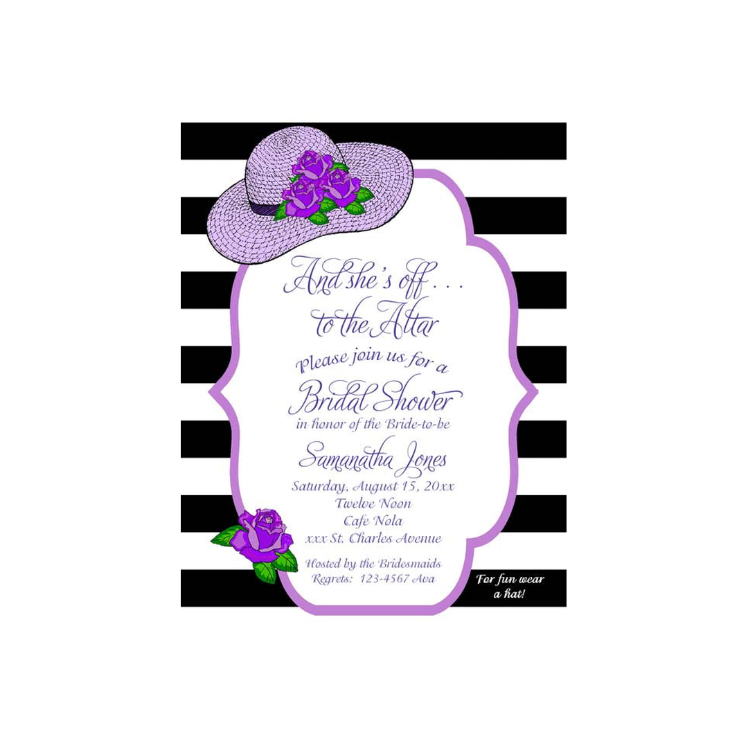 STRAW HAT AND ROSES CUSTOM INVITATION