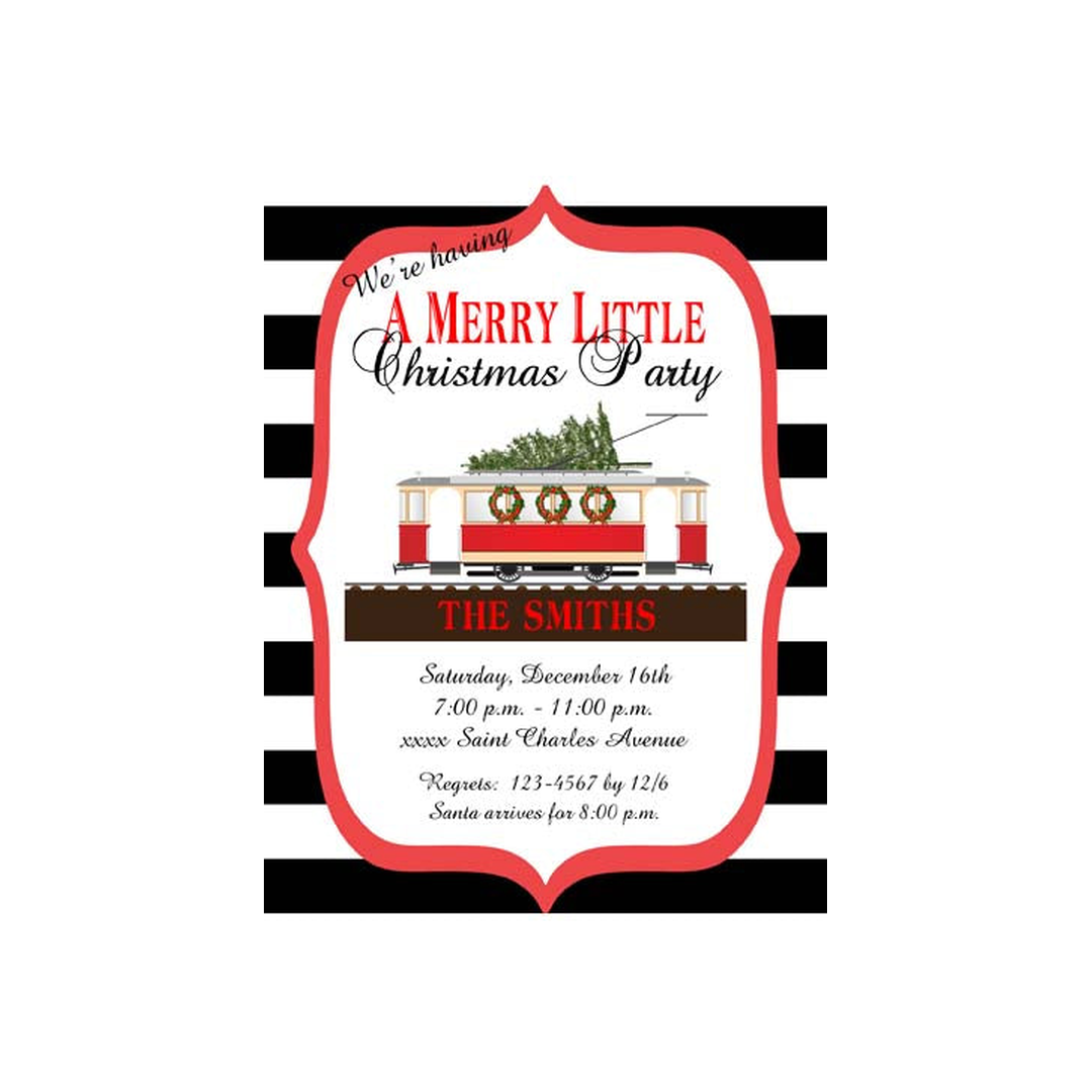 STREET CAR WITH TREE ON TOP CUSTOM INVITATION