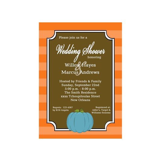 STRIPES AND PUMPKINS CUSTOM INVITATION