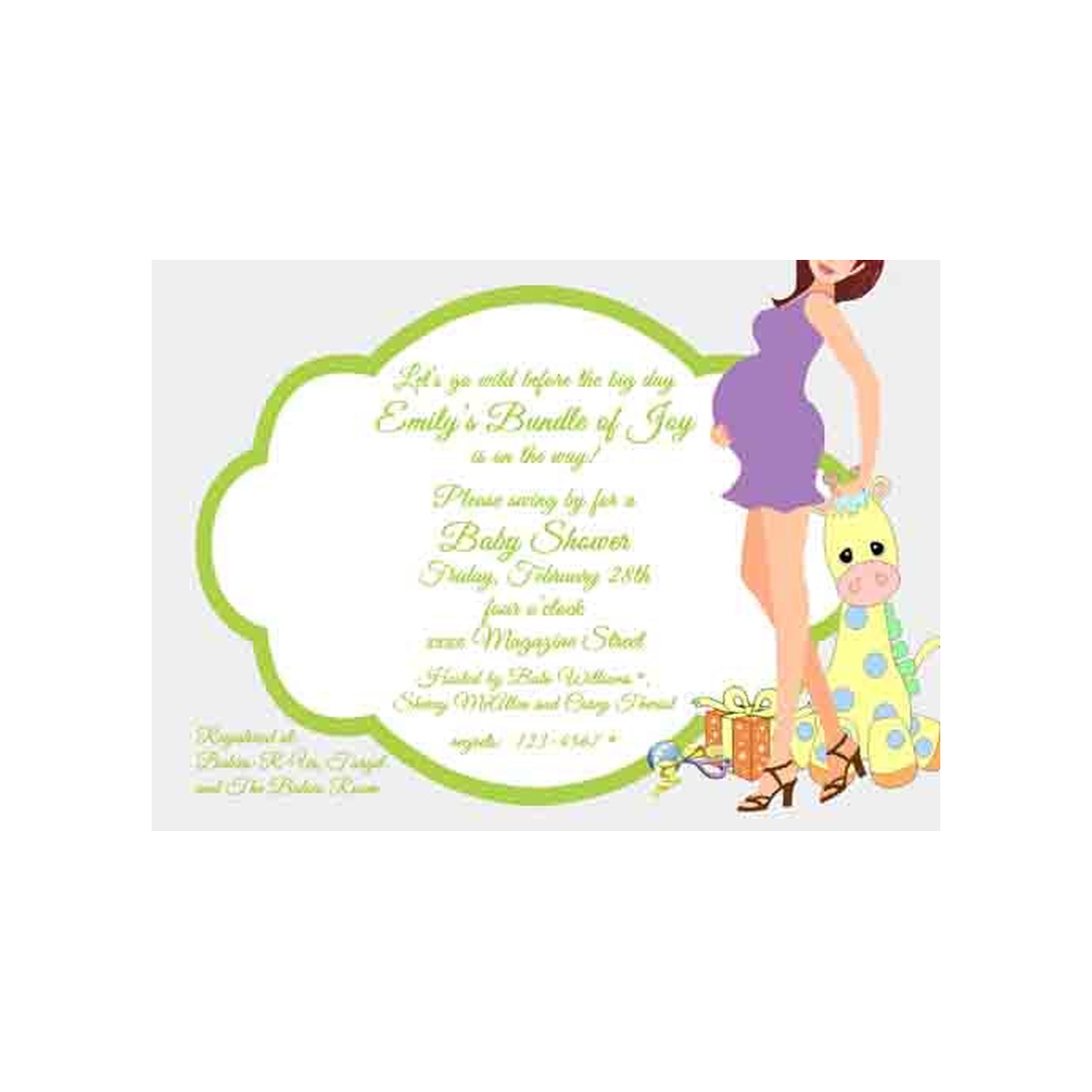 STUFFED GIRAFFE CUSTOM INVITATION