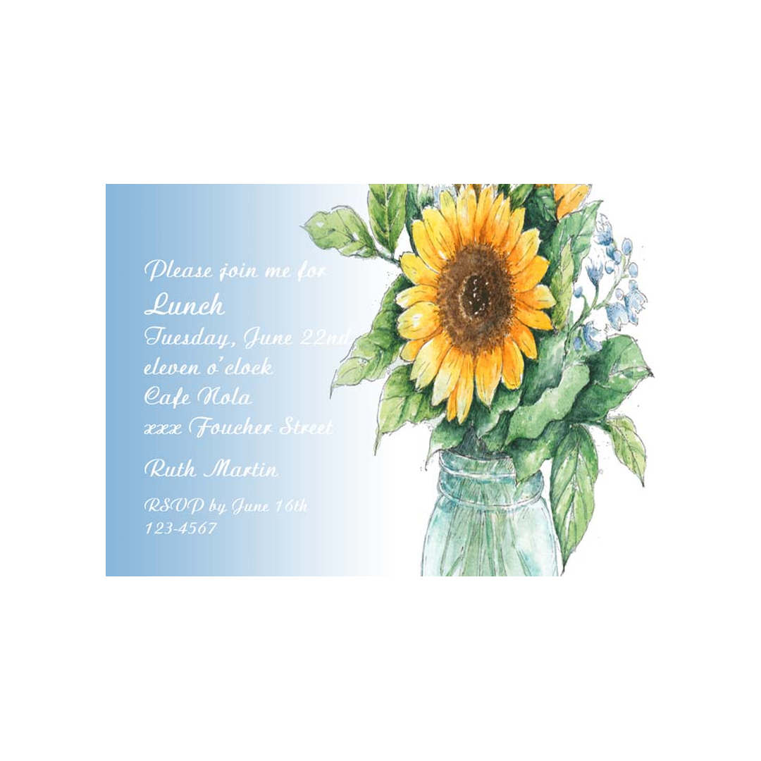 SUMMER SUNFLOWER CUSTOM INVITATION