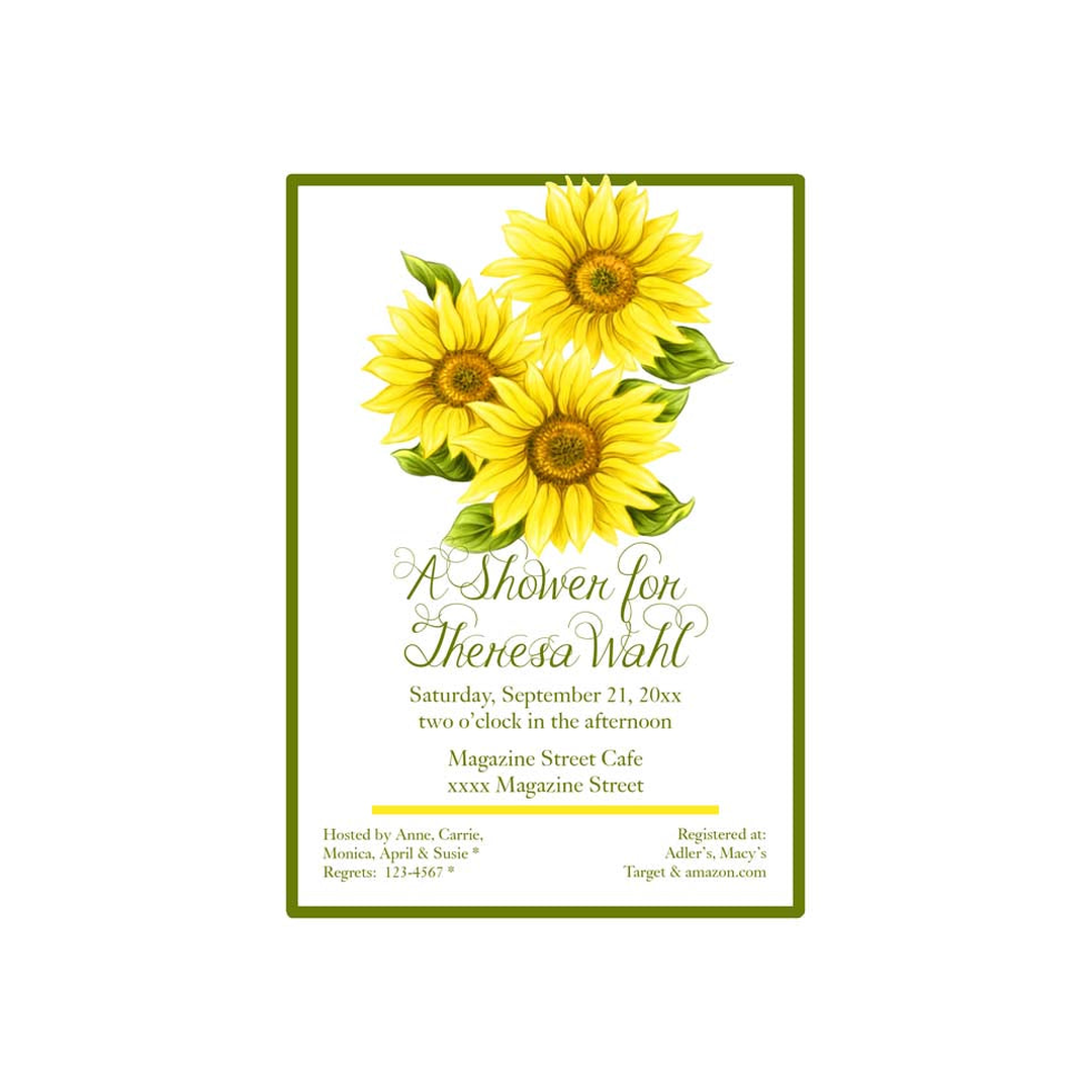 SUNFLOWERS CUSTOM INVITATION
