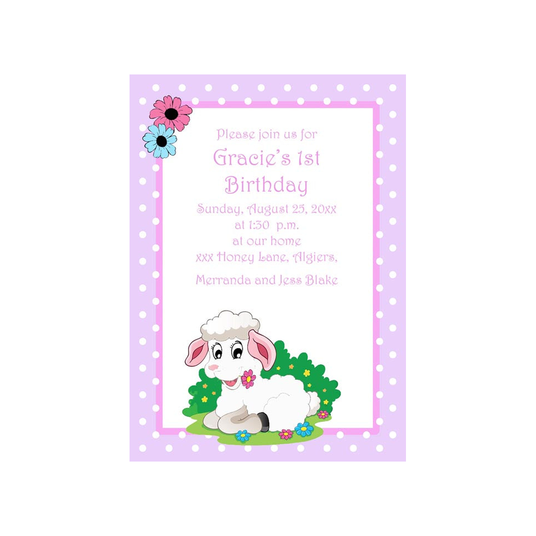 SWEET LAMB CUSTOM INVITATION