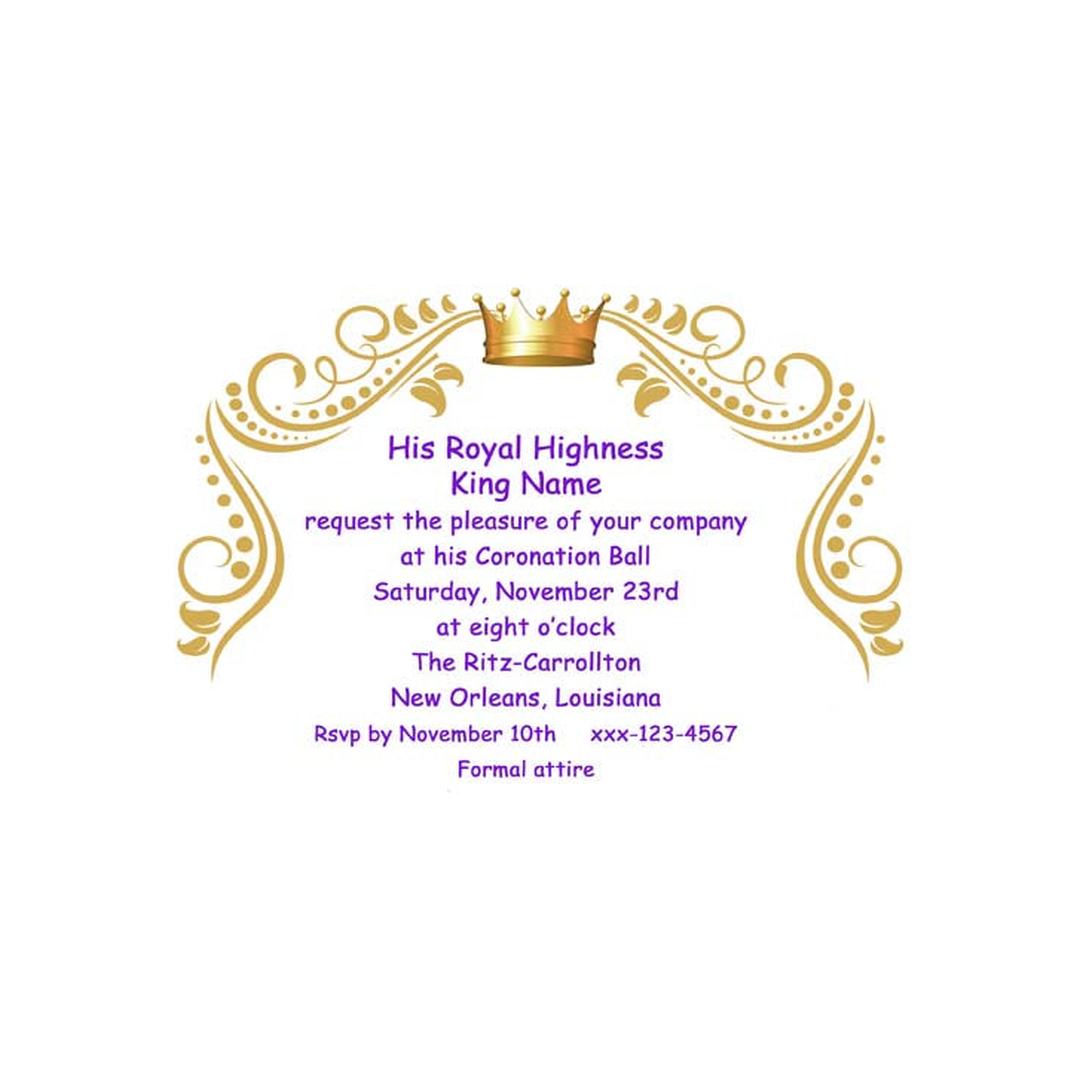 SWIRLS AND CROWN CUSTOM INVITATION