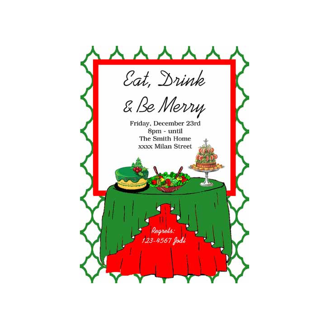 TABLE OF CHRISTMAS GOODIES CUSTOM INVITATION