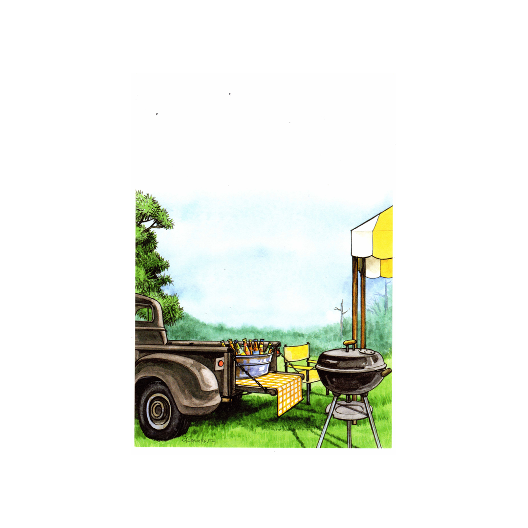 TAILGATE BLACK AND GOLD - BLANK STOCK INVITATION