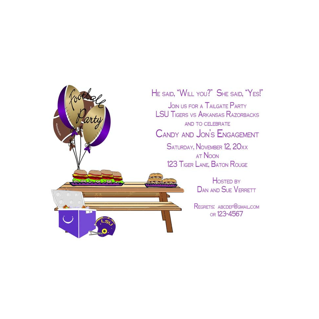 TAILGATE FOOTBALL TABLE CUSTOM INVITATION