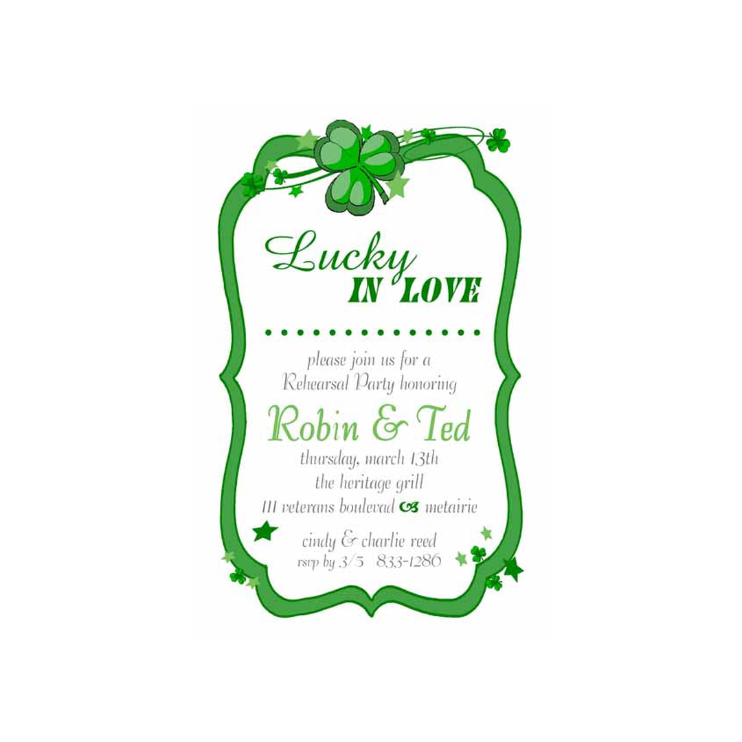 THREE LEAF CLOVER CUSTOM INVITATION