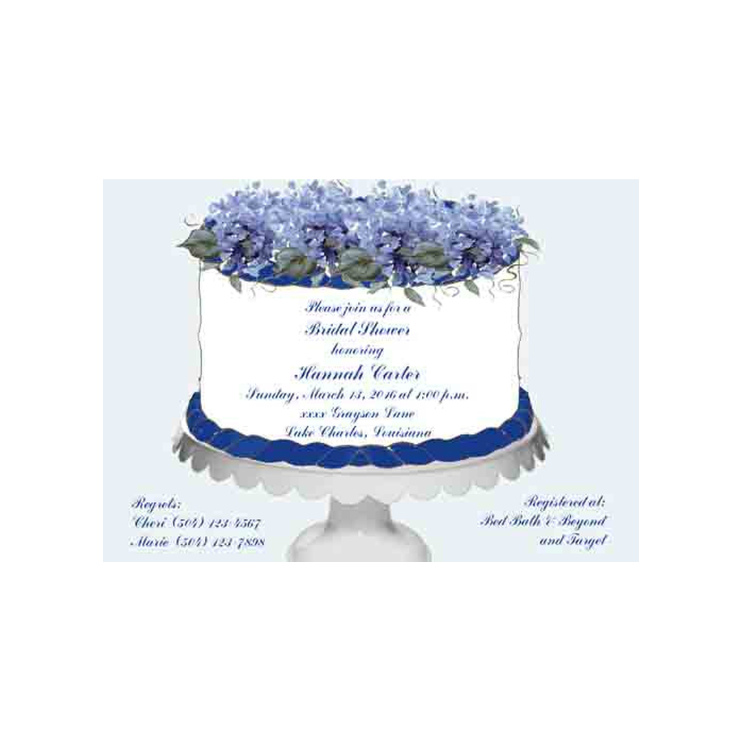 TIERED CAKE ON STAND CUSTOM INVITATION