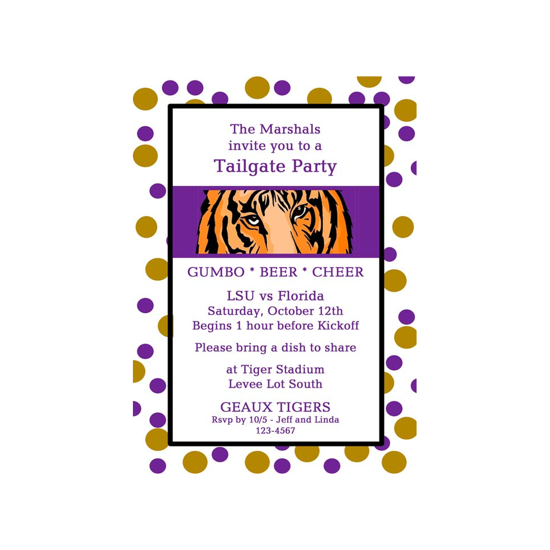 TIGER EYES CUSTOM INVITATION