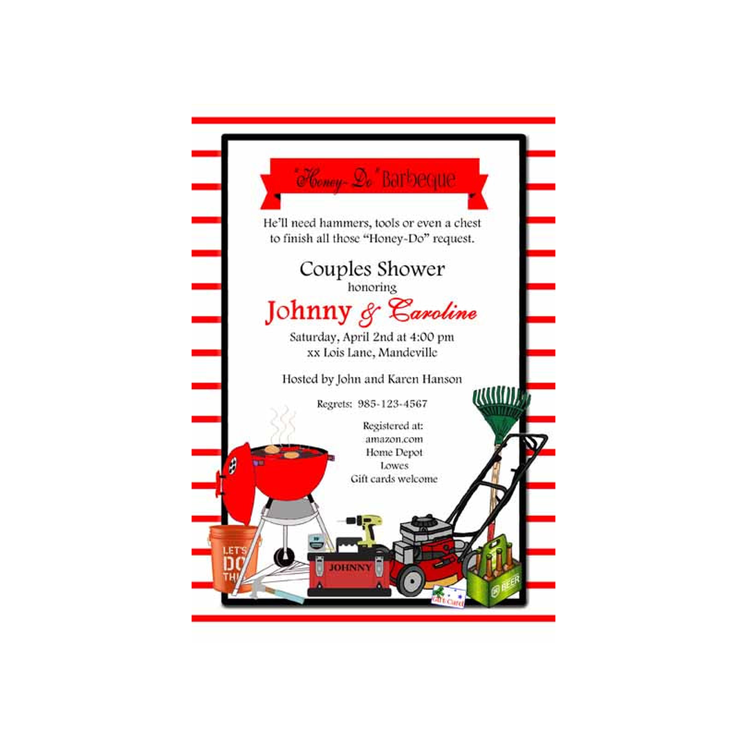 TOOLS, GARDEN AND BBQ CUSTOM INVITATION