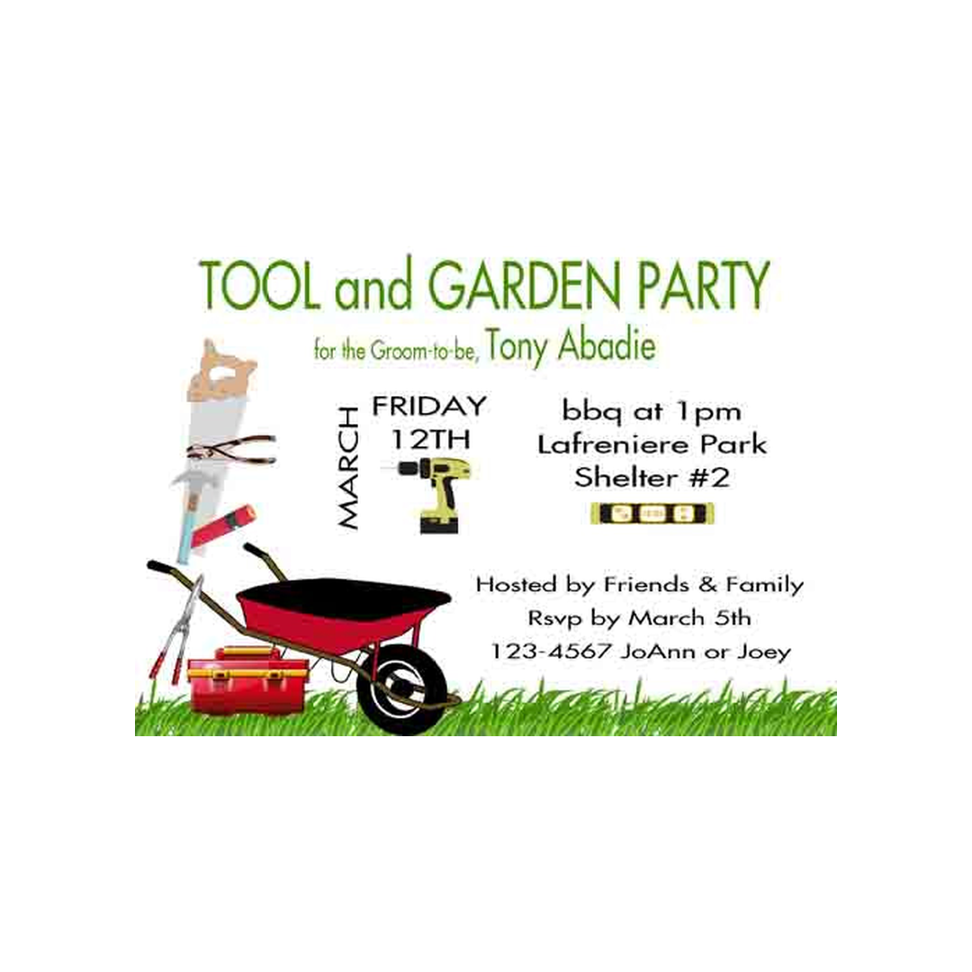 TOOL AND GARDEN CUSTOM INVITATION