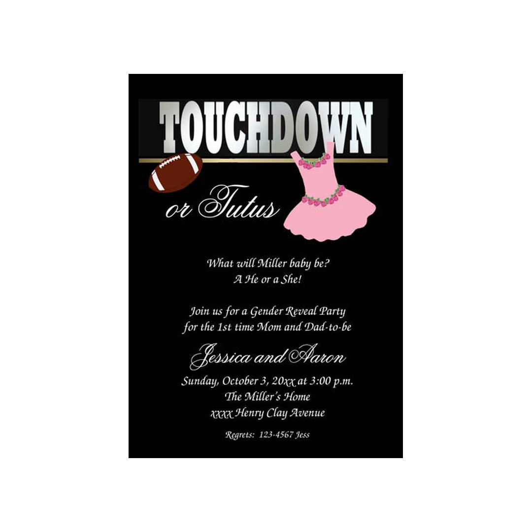 TOUCHDOWN OR TUTUS CUSTOM INVITATION