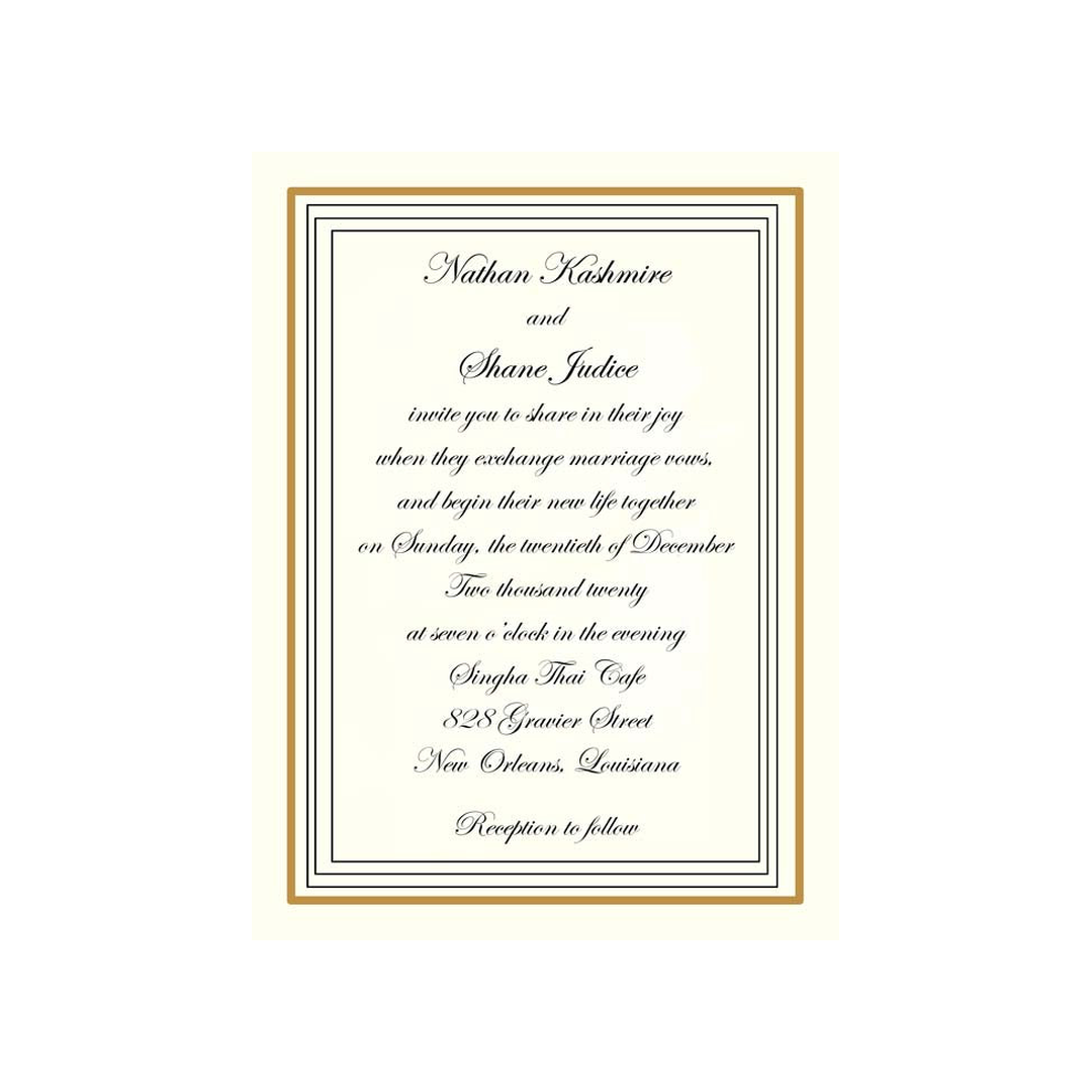 TRADITIONAL TRIPLE LINES CUSTOM INVITATION