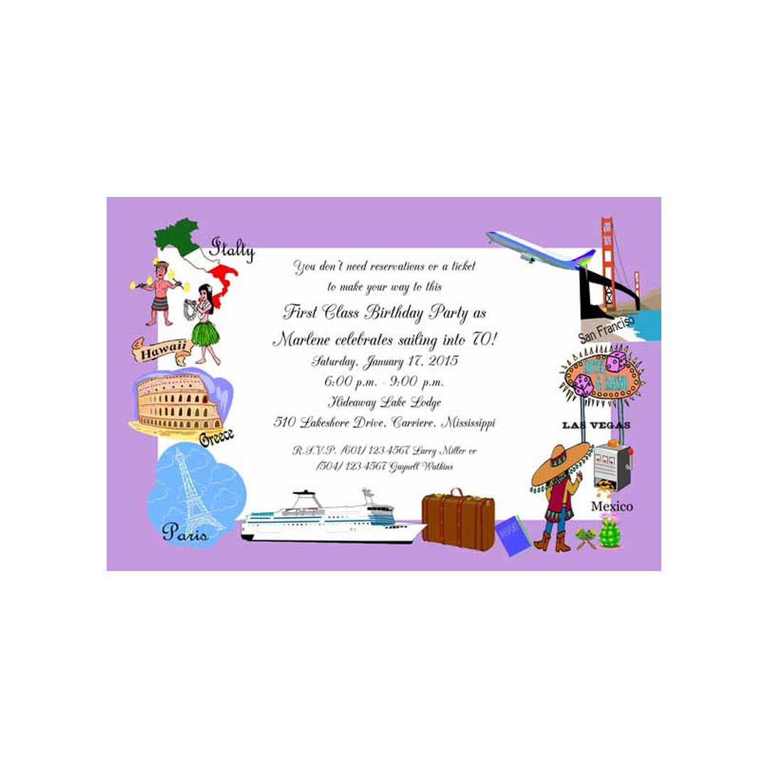 TRAVEL THE WORLD CUSTOM INVITATION