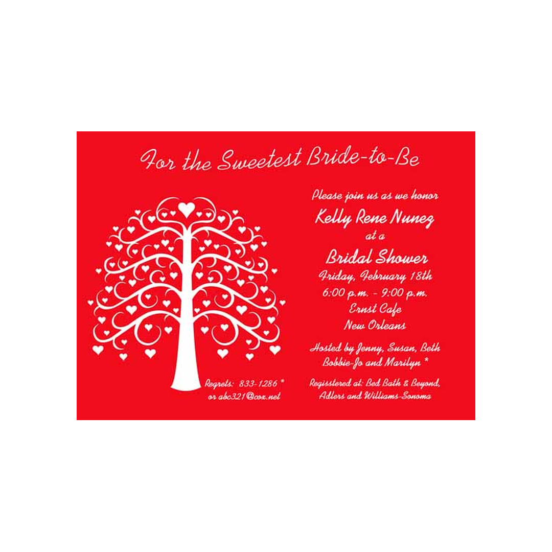 TREE OF HEARTS CUSTOM INVITATION