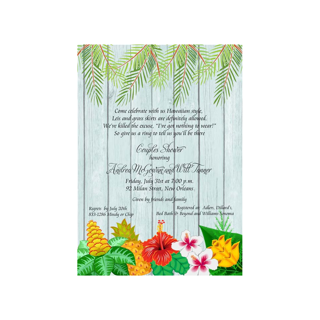 TROPICAL PLANTS CUSTOM INVITATION