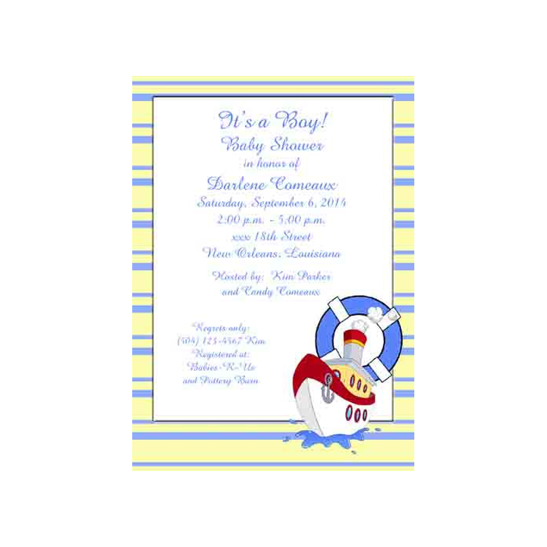 TUGBOAT CUSTOM INVITATION