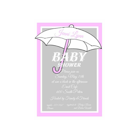 UMBRELLA SILHOUETTE CUSTOM INVITATION