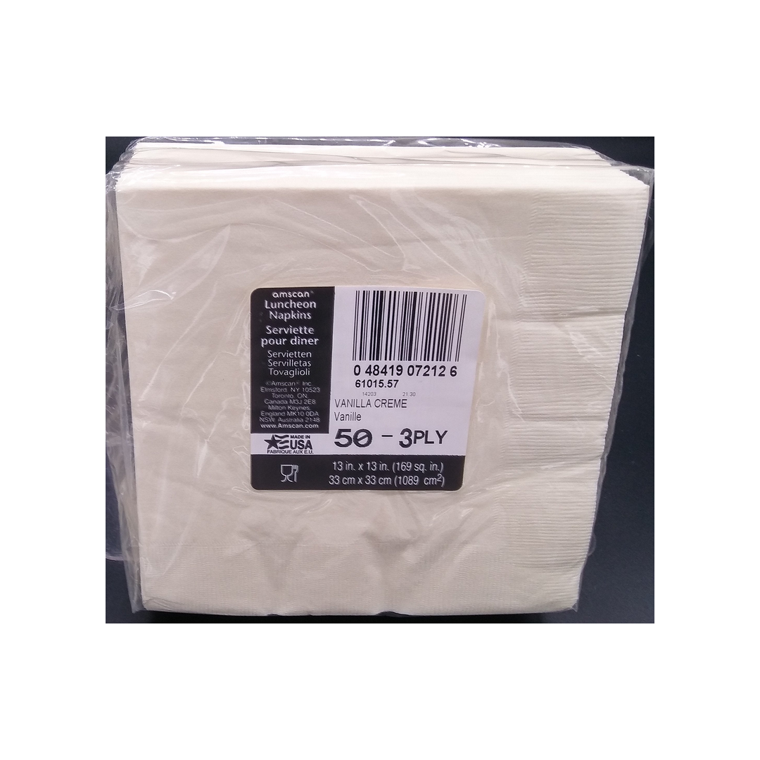 VANILLA CREAM 3 PLY LUNCHEON NAPKINS