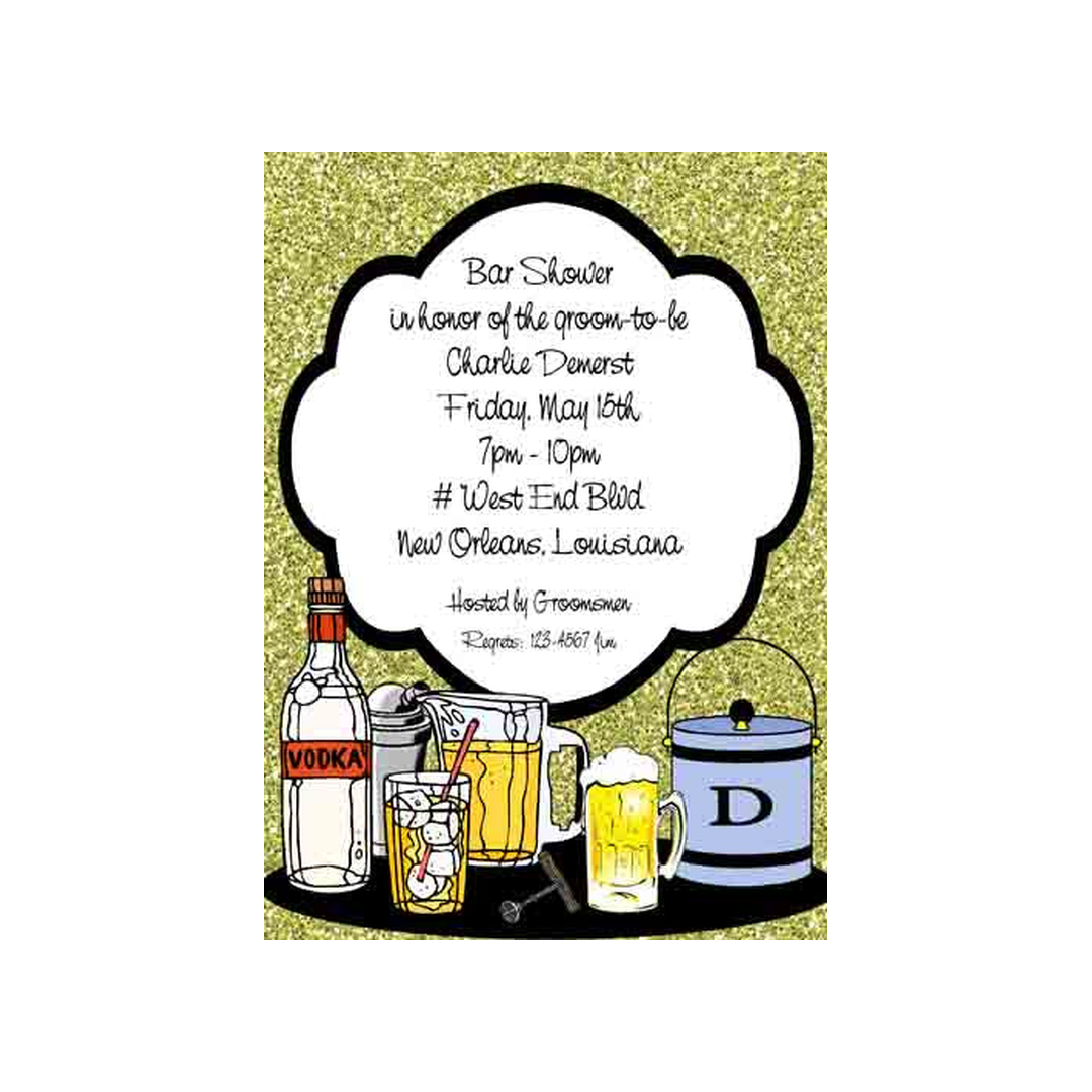 VODKA BAR TRAY CUSTOM INVITATION