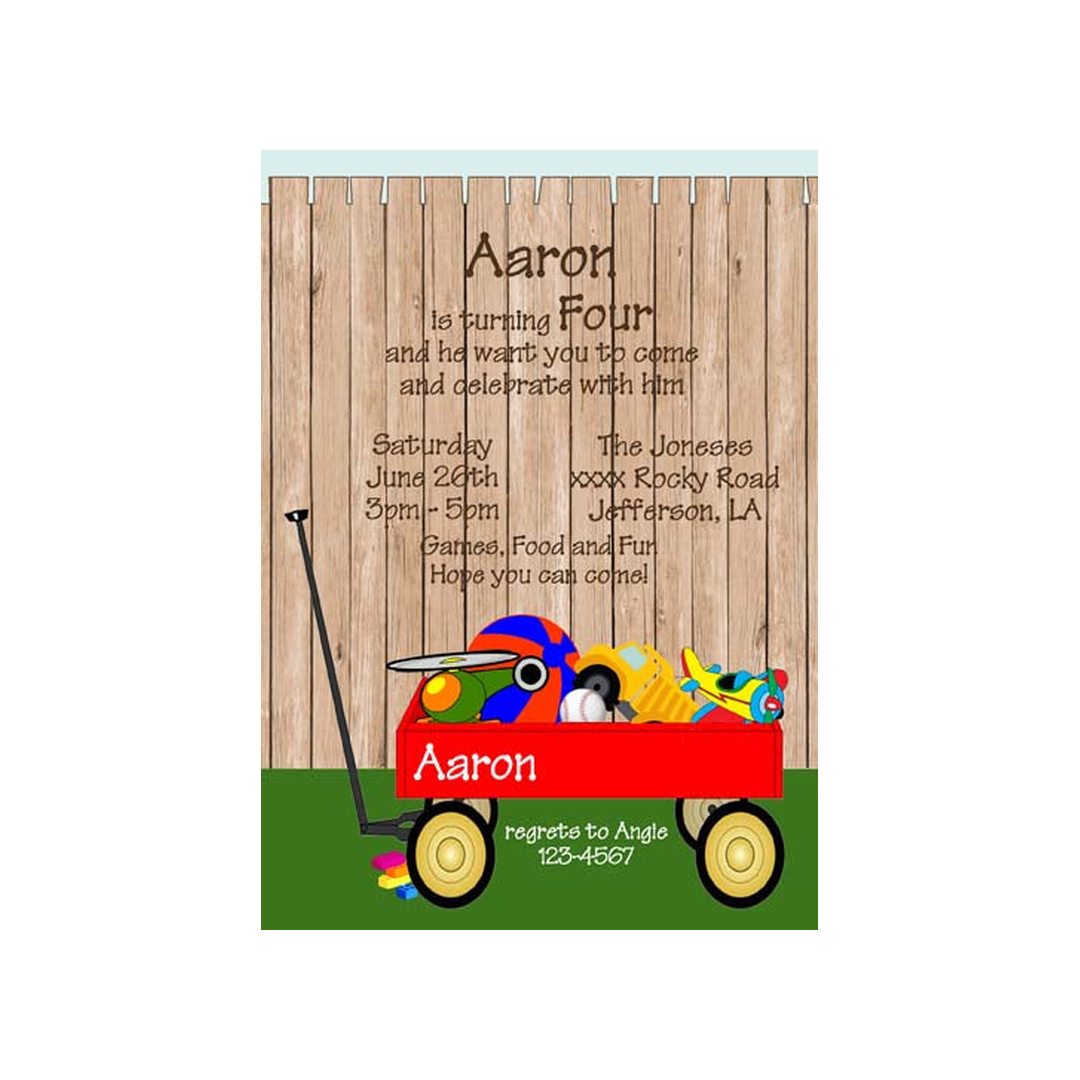 WAGON OF TOYS CUSTOM INVITATION
