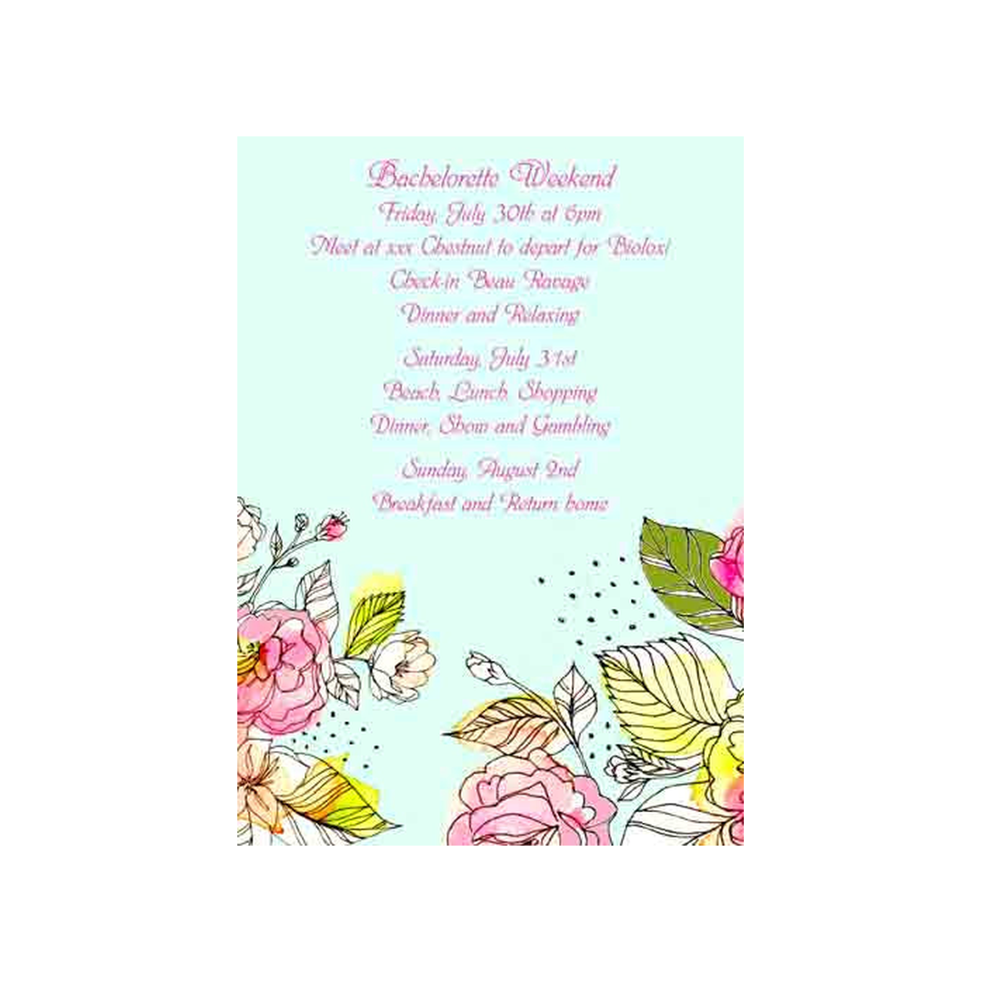 WATERCOLOR SIMPLE FLOWERS CUSTOM INVITATION