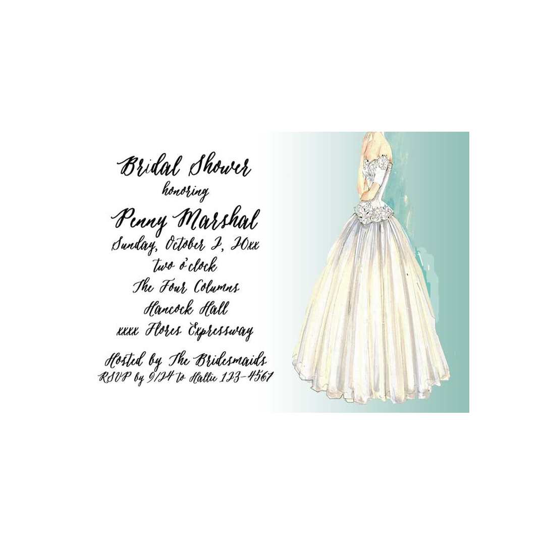 WEDDING GOWN CUSTOM INVITATION