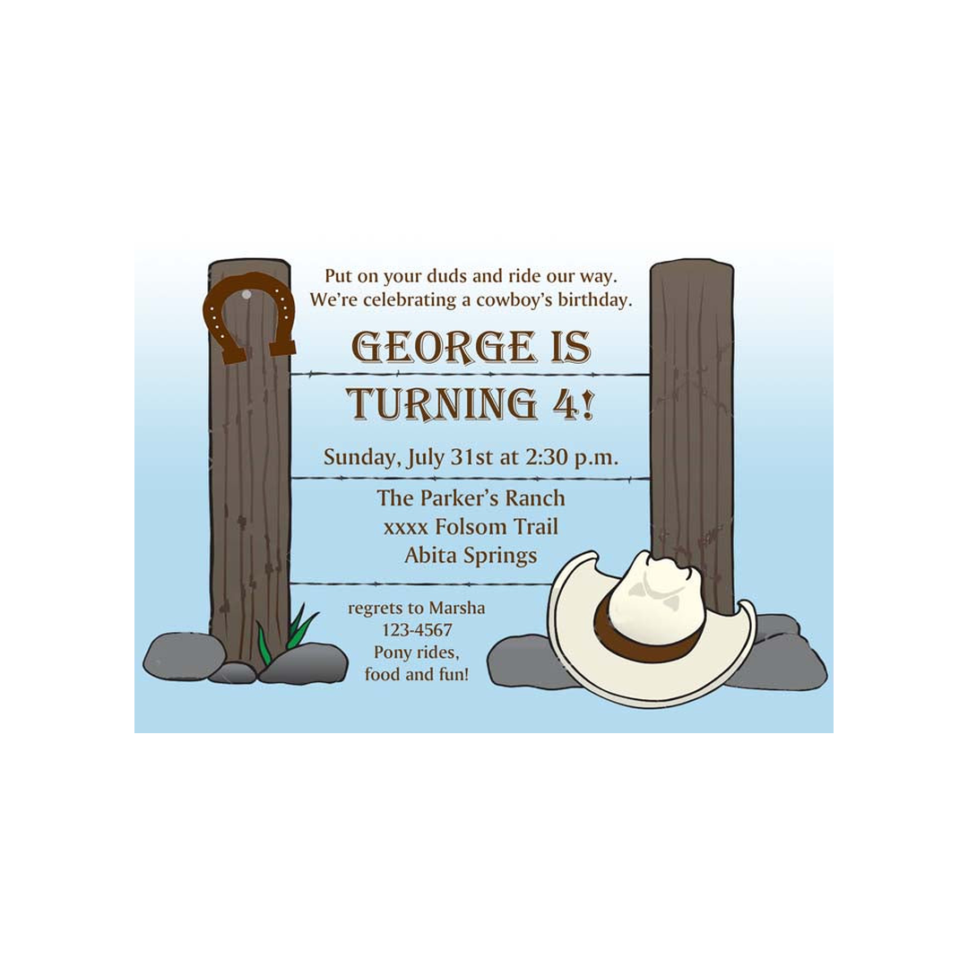 WESTERN HITCHING POST CUSTOM INVITATION