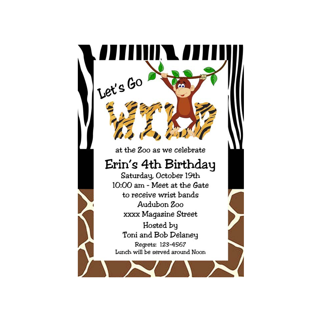 WILD MONKEY CUSTOM INVITATION