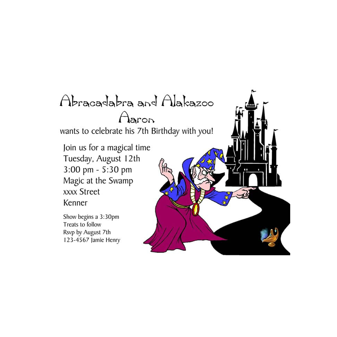 WIZARD MAGIC CUSTOM INVITATION