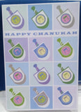 12 DREIDELS CHANUKAH BOXED GREETING CARDS