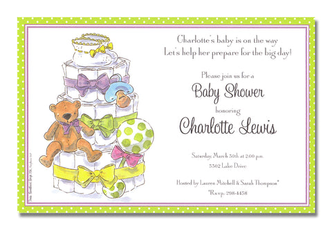 DIAPER TIER CAKE - BLANK STOCK INVITATION