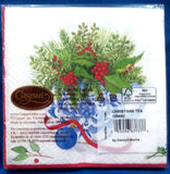CHRISTMAS TEA CASPARI PAPER BEVERAGE NAPKINS