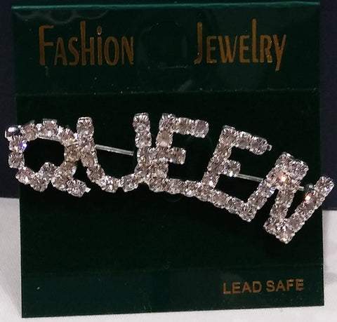 QUEEN RHINESTONE PIN/BROOCH