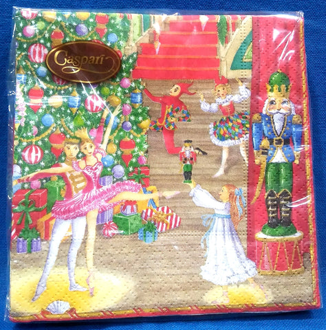 CHRISTMAS BALLET CASPARI PAPER BEVERAGE NAPKINS