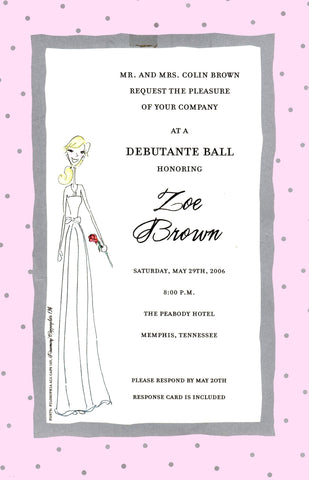 DEBUTANTE GIRL - BLANK STOCK INVITATION